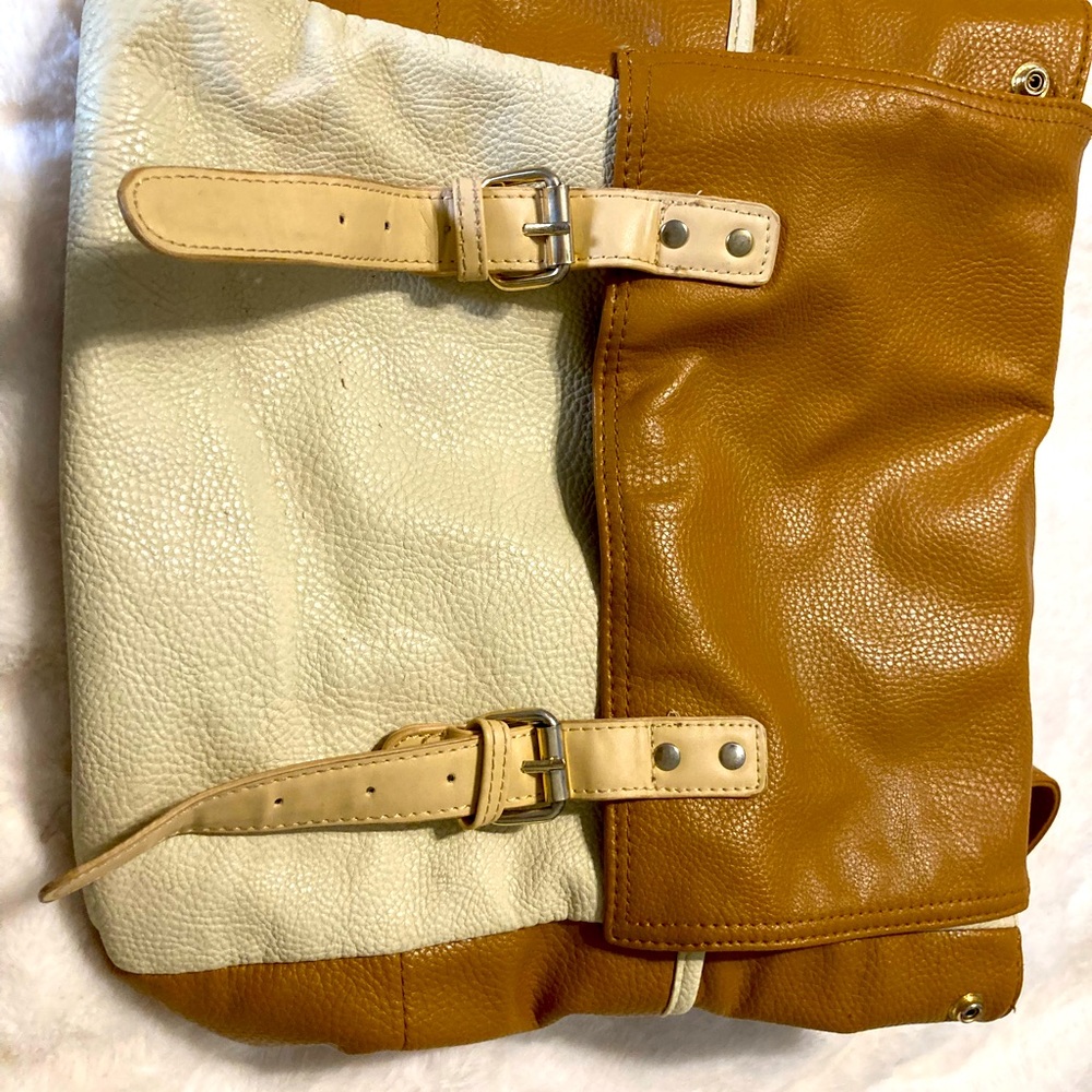 Leather two tone backpack